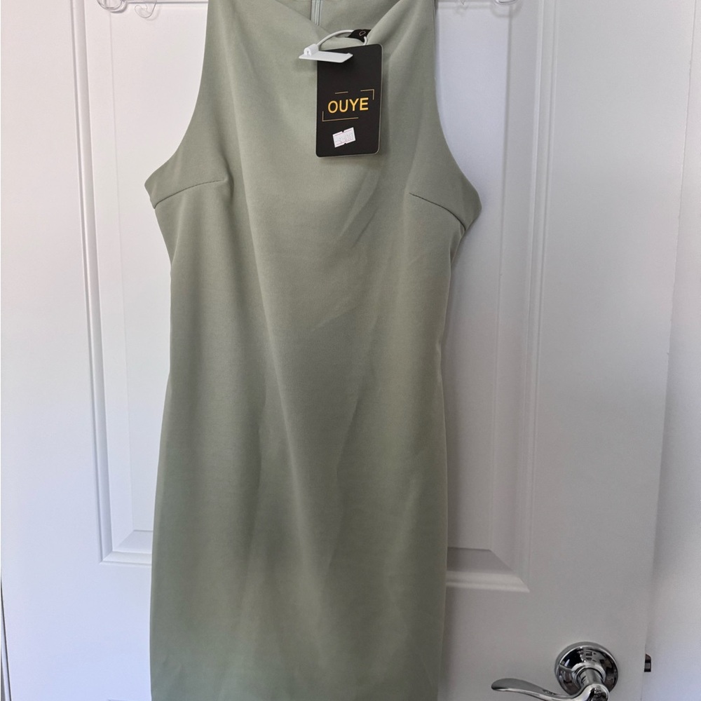 Women’s light green mini dress in size large petite new with tag